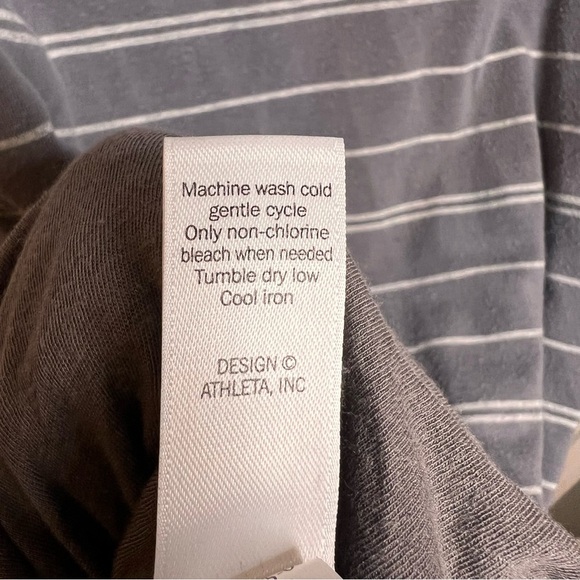 Athleta Womens Small Tall Sleeveless Dress Gray and White Ruching one side GUC - Picture 6 of 6